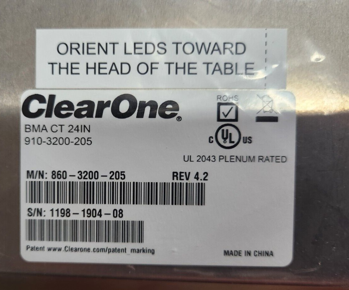 ClearOne BMA CT 910-3200-205 White Ceiling Tile Microphone Array NEW Open Box