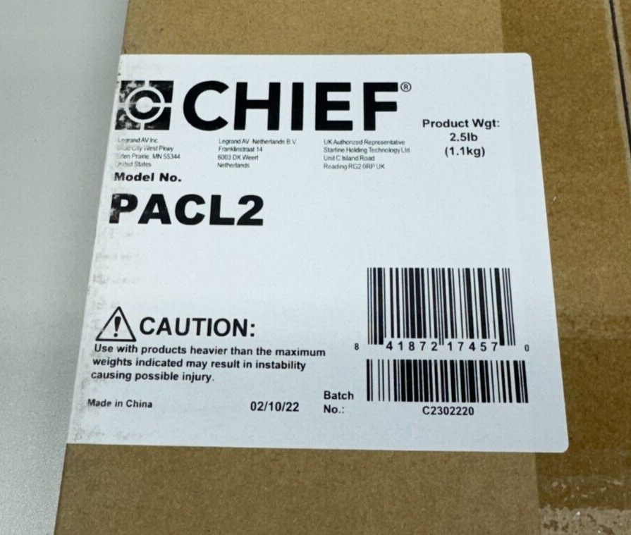 Chief PACL2 Proximity Lever Lock Plate for PAC526/PAC527L In-Wall Storage Boxes
