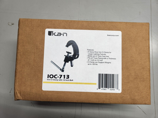 Ikan IOC-713 Iron C-Clamp with 1/2" Bolt for Larger Lighting Fixtures