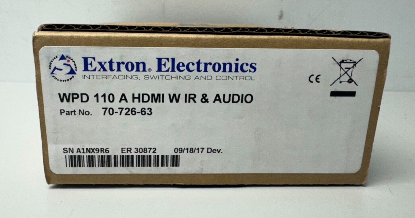 Extron 70-726-63 WPD 110 A HDMI W IR & AUDIO Pass-Through Wallplate HDMI White