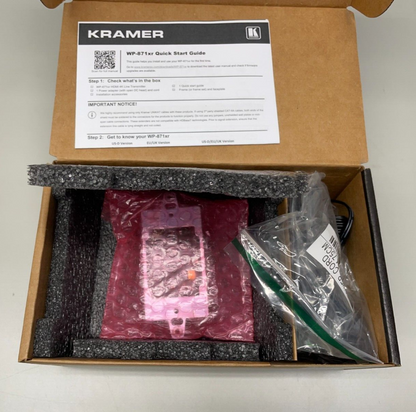 Kramer WP-871XR/US(W/B) 4K HDR HDMI Wall Plate PoC Transmitter 50-805161195