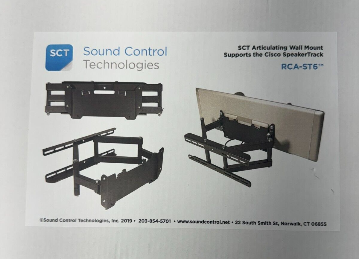 Sound Control RCA-ST6 Articulating Wall Mount For Cisco SpeakerTrack 60