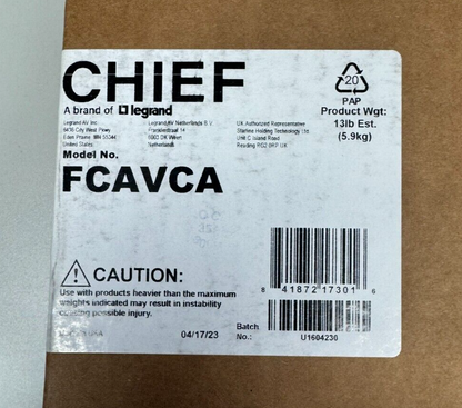 Chief Legrand FCAVCA Variable Column Adapter for I-beams Box-beams trusses - NEW