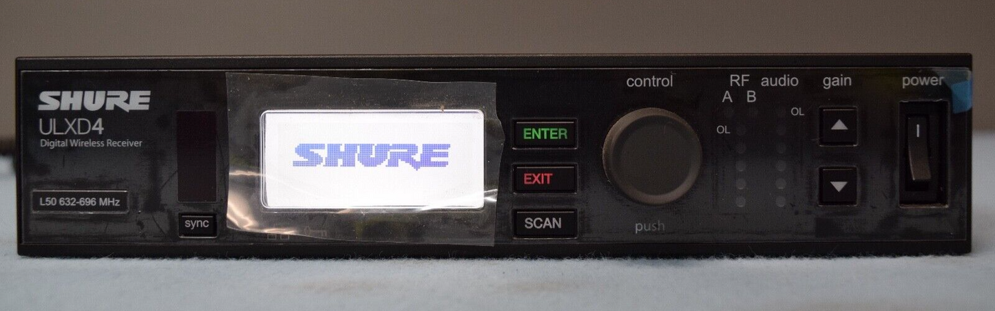 Shure Digital Wireless Receiver ULXD4 L50 632-696 MHz