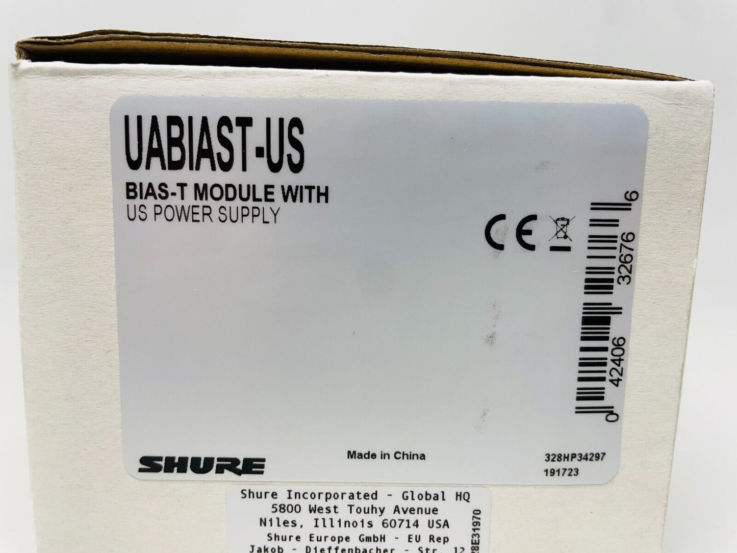 Shure UABIAST-US BIAS-T Module with US Power Supply