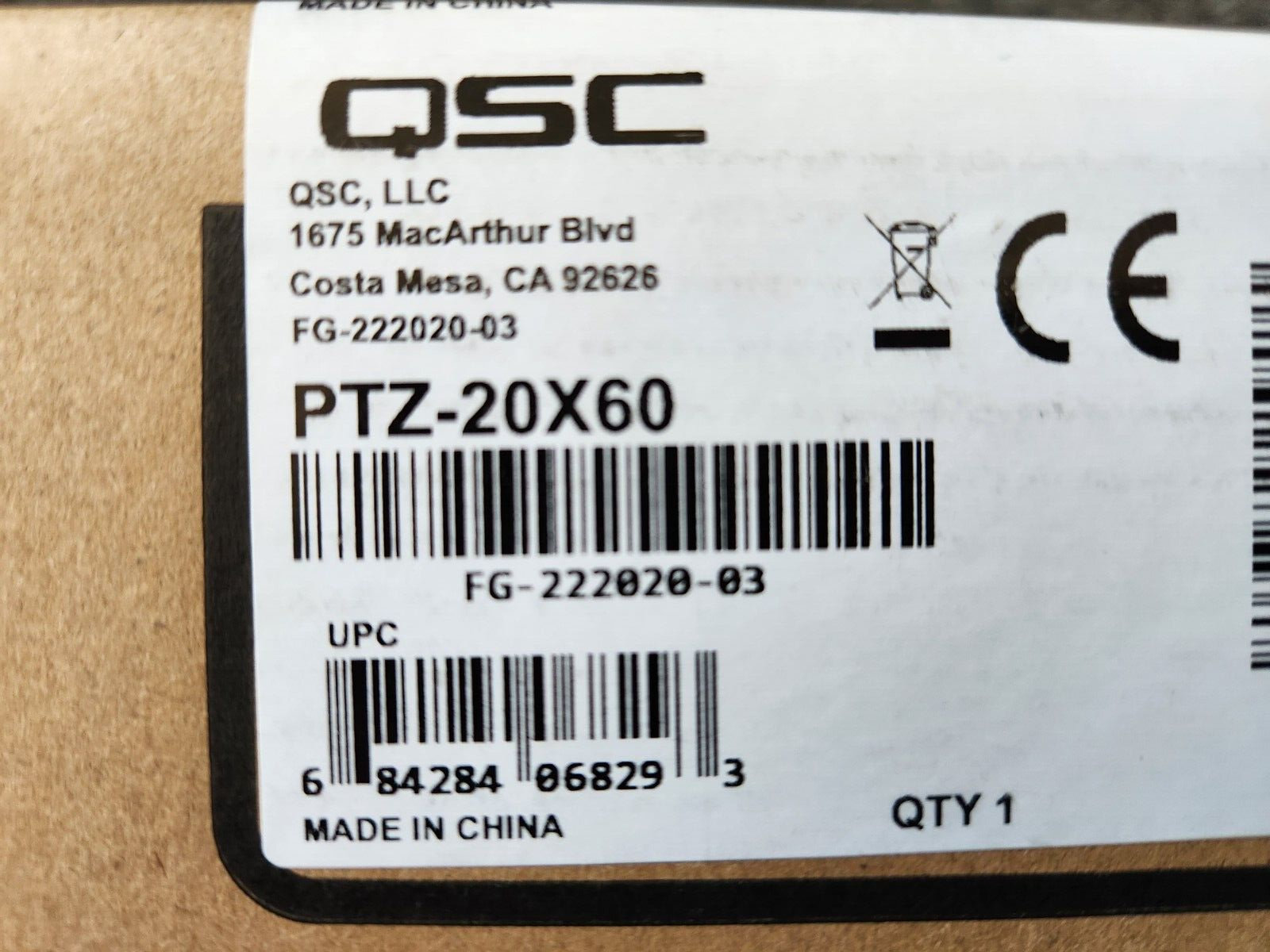 QSC PTZ-20X60 Conference Camera For Q-SYS Platform FG-222020-03 – LPAV