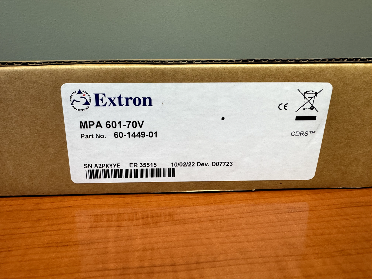 Extron MPA 601-70V Mono 70 V Amplifier - 60 Watts 60-1449-01 NEW