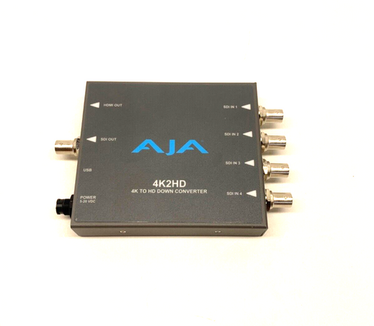 AJA 4K2HD 4K/UHD to 3G/HD/SD-SDI and HDMI Downconverter (No Power Supply)