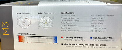 Audix M3 / M3G Tri-Element Ceiling Microphone Hypercardioid Condenser (Grey)