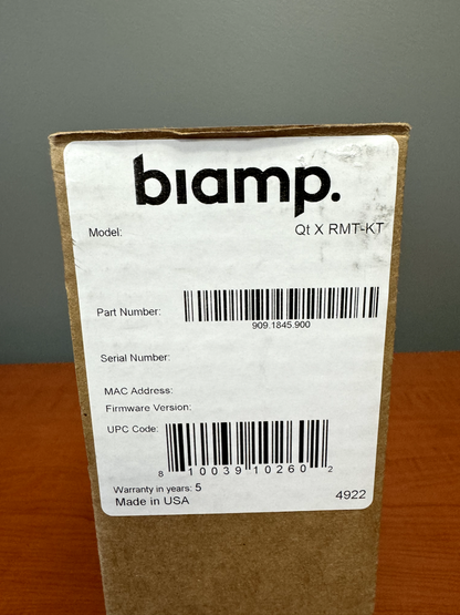 Biamp Qt X RMT-KT Controller Module Rack Mount Kit 909.1845.900