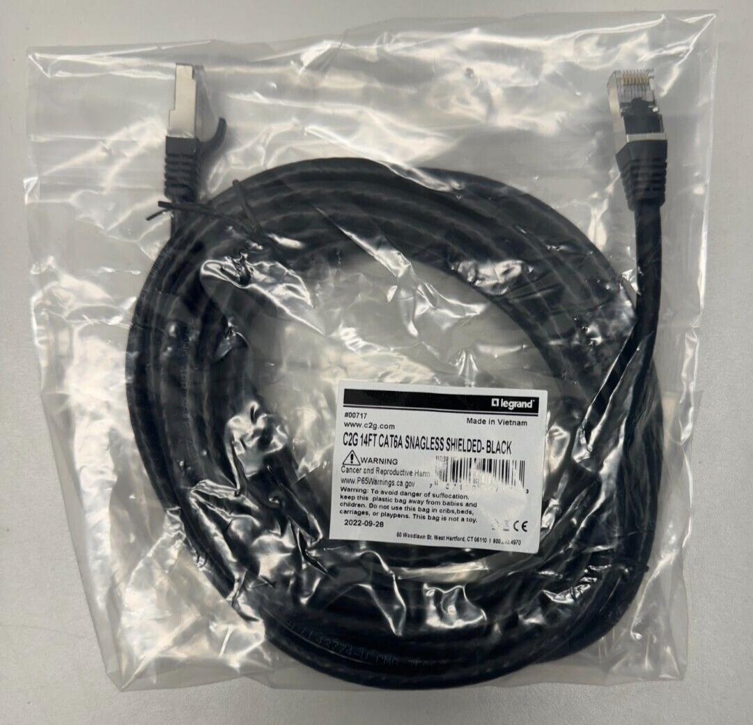 C2G 14FT CAT6A Snagless Shielded (Black) LOT OF 9