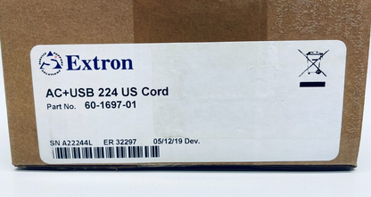 Extron AC+USB 224 US Cord Power Module for Cable Cubby Series 60-1697-01