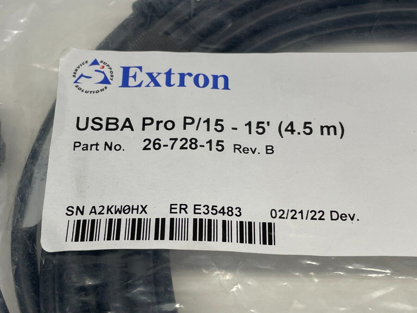 Extron 26-728-15 USB-A Plenum 5 Gbps Optical Extension Cable - 4.5'