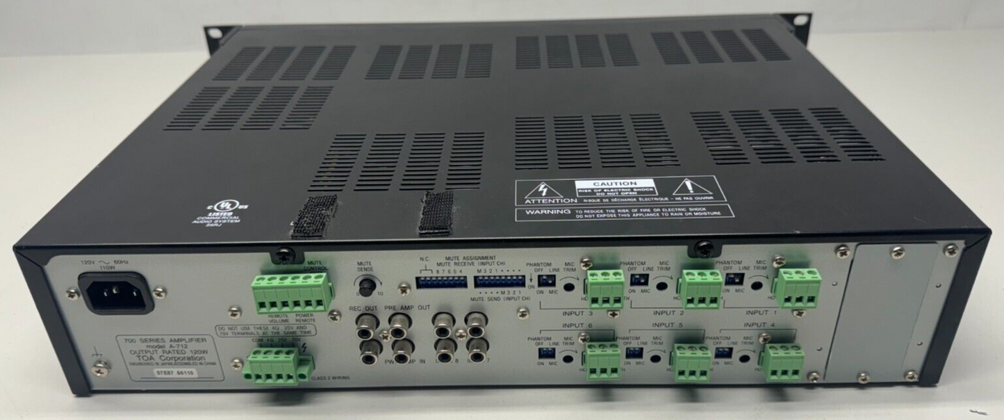 TOA A-712 700 Series Amplifier - 120W RMS