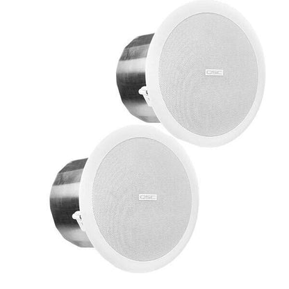 QSC AC-C6T Two-Way 6" Ceiling Mount 70/100V Pro Audio Speakers - PAIR - White