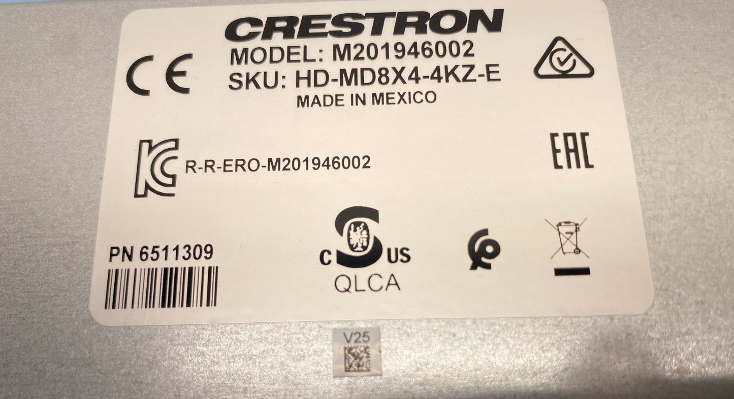 Crestron HD-MD8X4-4KZ-E Rackmount Switch (6511309) w/ PW2420RU Power Supply