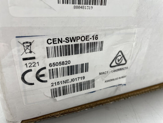 Crestron CEN-SWPOE-16 Managed 16-Port Gigabit Ethernet PoE+ Switch 6505820 - New