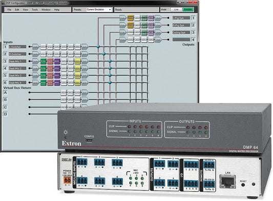 Extron DMP 64 ProDSP 6x4 Digital Signal Audio Matrix Processor DSP 60-1054-01