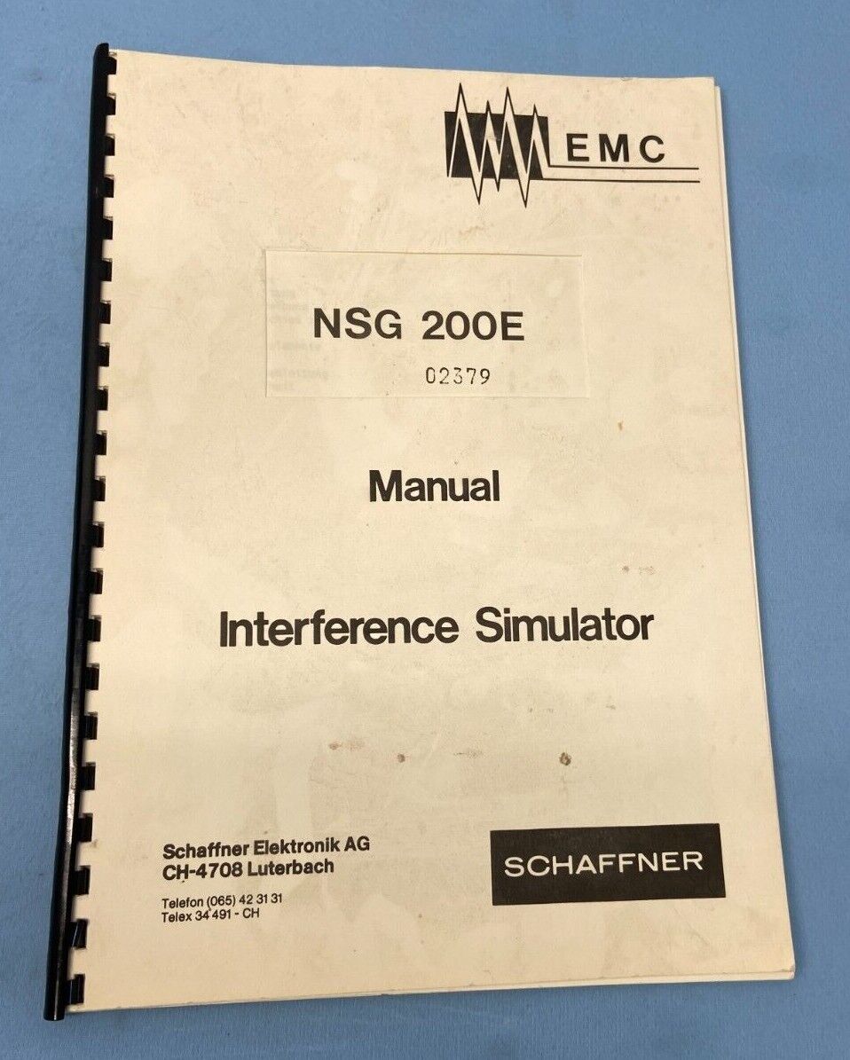 Schaffner NSG 200E Interface Simulator Mainframe and Output cables