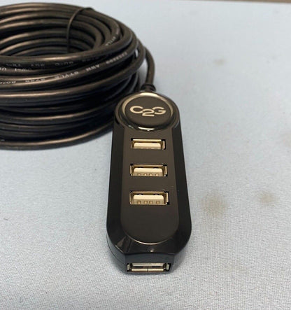 C2G Cables To Go 38990 USB 2.0 12M 4 Port Hub A Male to A Female Extension Cable