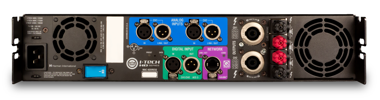 Crown I-Tech 5000HD 2-Channel Touring Tour Sound / Pro Audio Power Amplifier