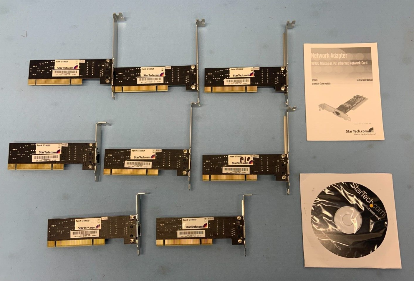 StarTech ST100SLP | 1 Port 10/100 Mbps Ethernet Network Adapter Cards Lot of 8