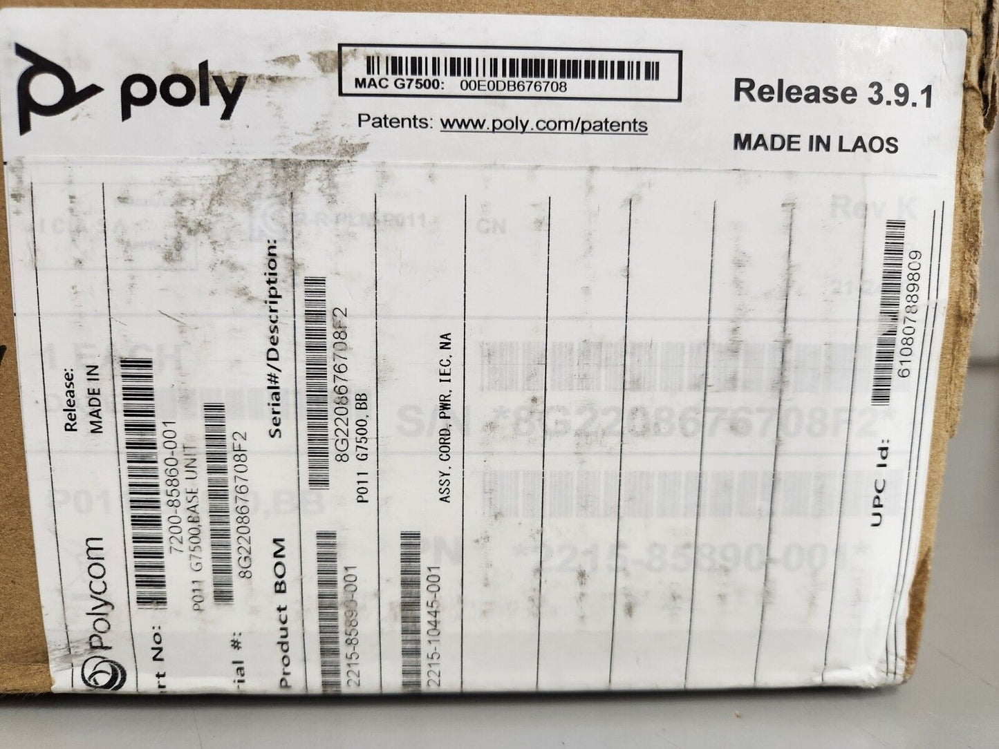 Poly Polycom G7500 4K Video Conferencing Codec Base Unit 7200-85860-001