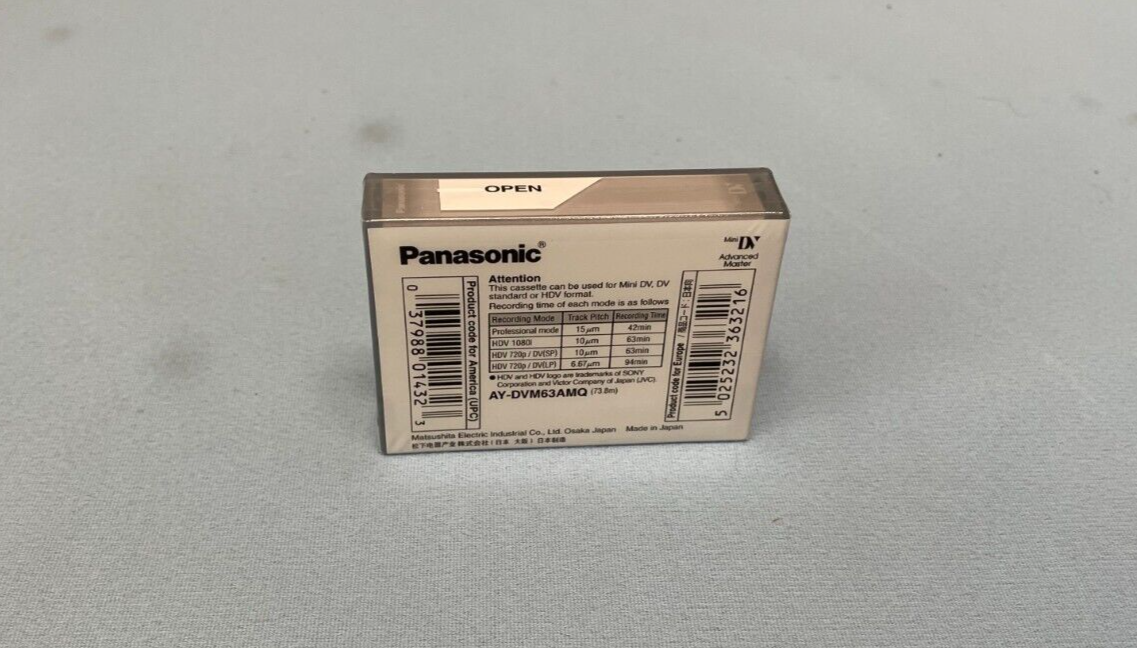 5-pack Panasonic Mini DV AY-DVM63MQ Digital Video Cassette Master Quality