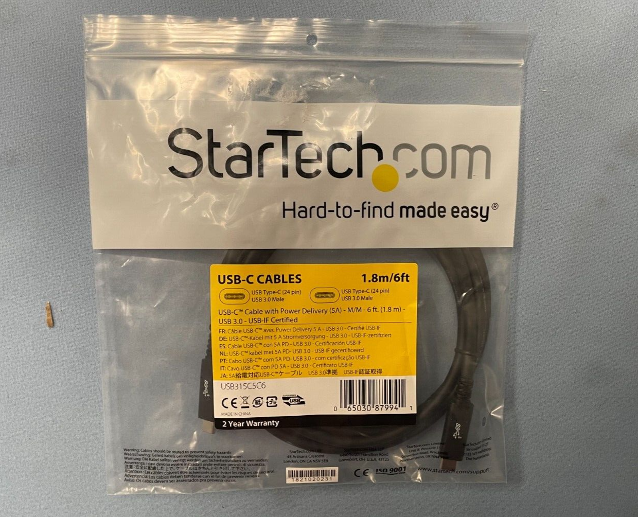 Startech USB-C to USB-C cables