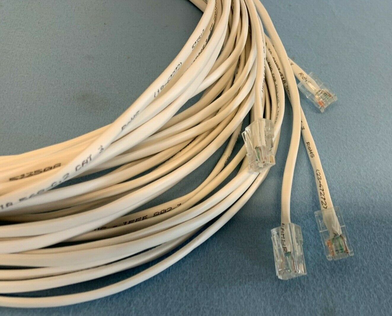 Cambridge Sound CC-16-W-4 White 16ft Cat 3 Cables For QT Emitters Lot of 4