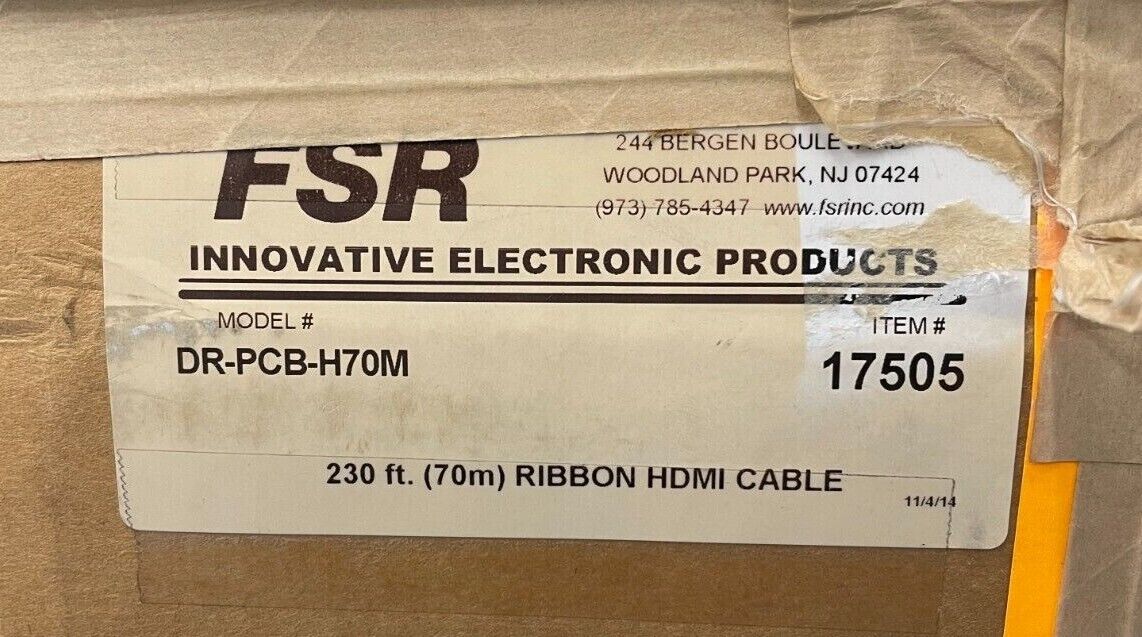 FSR DR-PCB-H70M / HDMI Fiber Optic Plenum Rated Cable - (70m) 230'