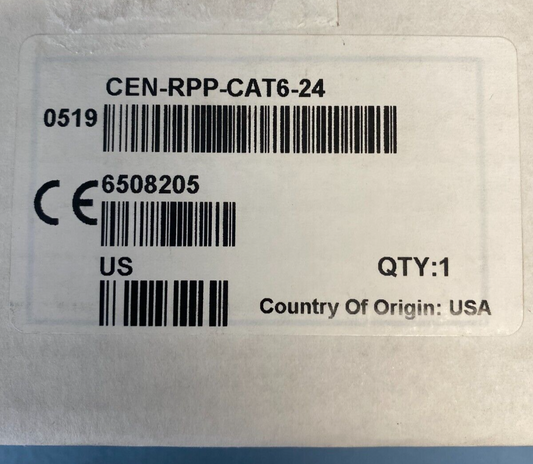 Crestron CEN-RPP-CAT6-24 24-Port CAT6 RJ45 Patch Panel 6508205