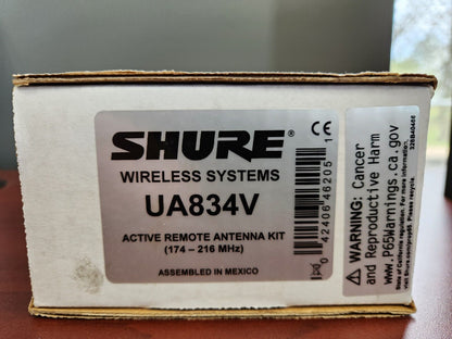 Shure UA834V VHF In-Line Antenna Amplifier for Remote Mounting 174-216MHz