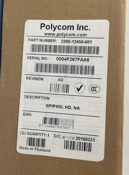 Polycom 2200-12450-001 SoundPoint IP 450 3-Line SIP Telephone