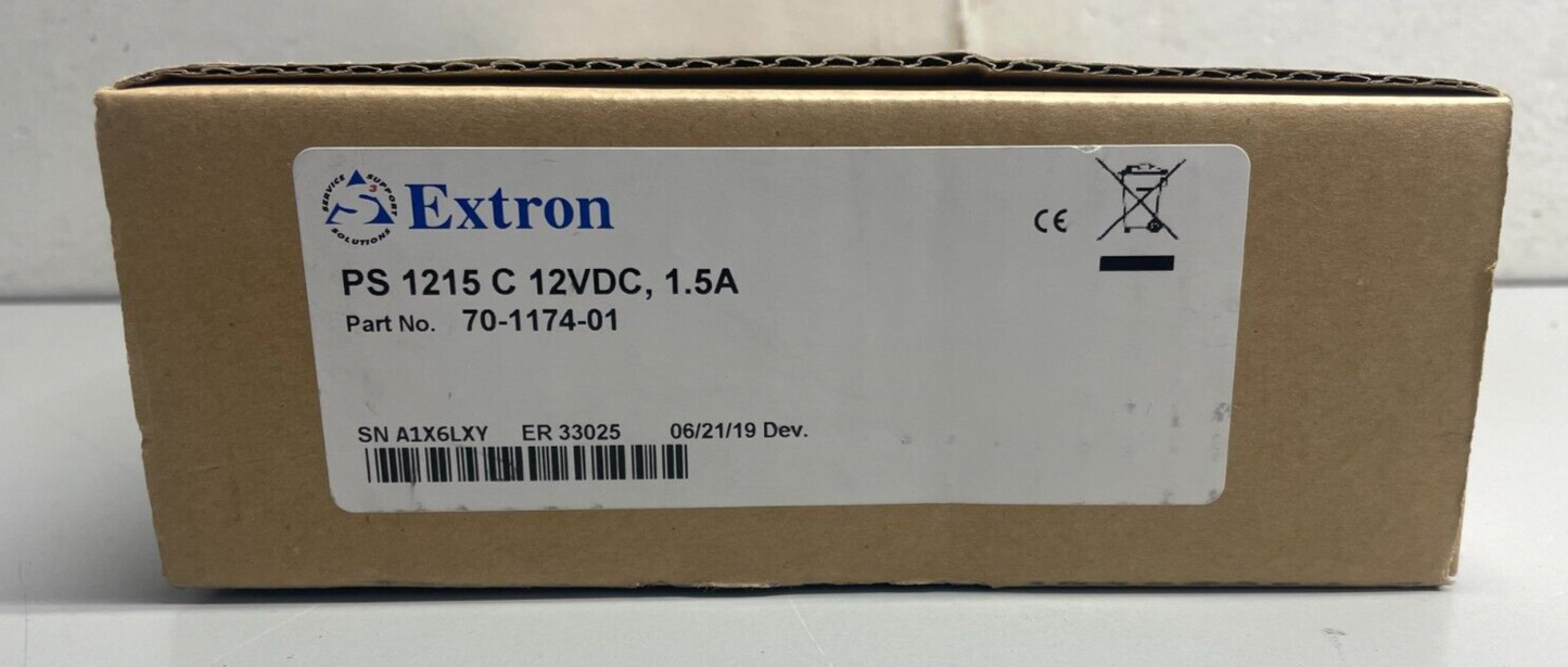 Extron PS 1215 C 12VDC 1.5A Captive Screw Connector Desktop Power Supply 18W