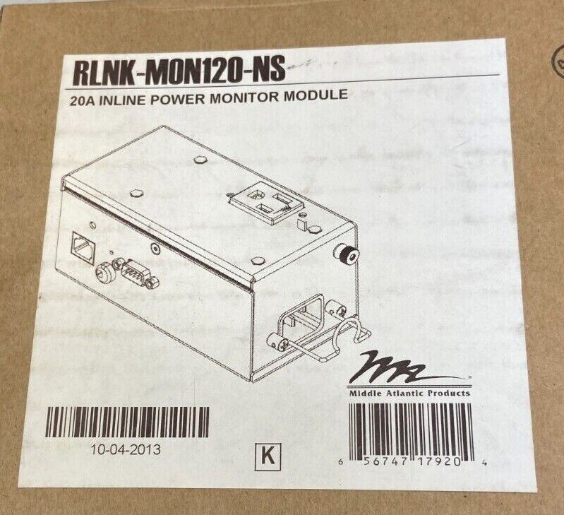 Middle Atlantic RLNK-MON120-NS 16A Inline Power Monitor Module / 1 Out