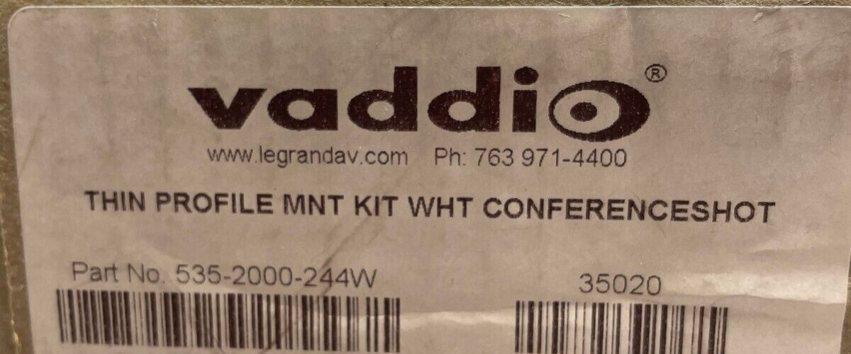 Vaddio 535-2000-244W Wall Mount for ConferenceSHOT 10/FX Cameras, White