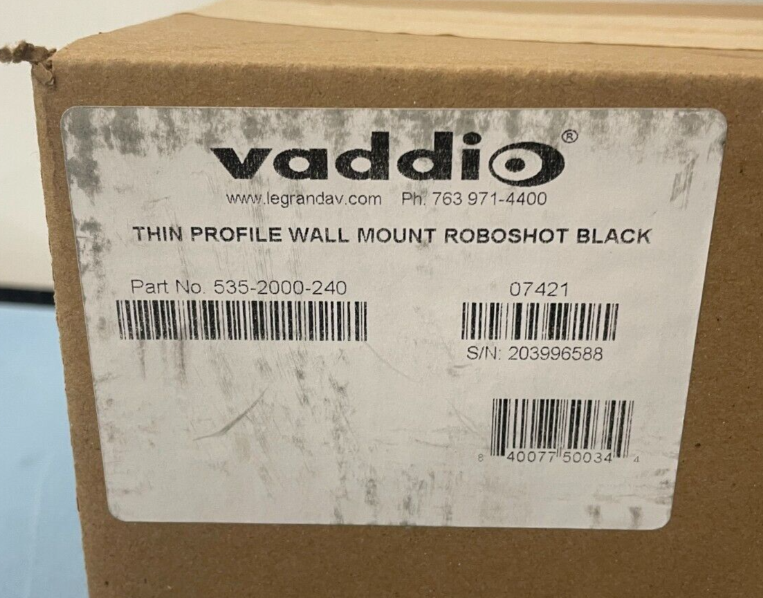 Vaddio 535-2000-240 / Black Thin Profile Wall Mount for RoboSHOT PTZ Camera