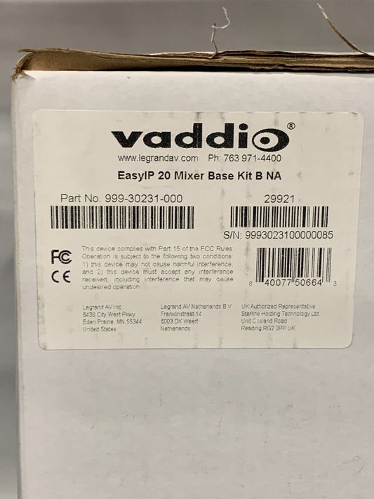 Vaddio EasyIP 20 Mixer Base Kit with Pro IP PTZ Camera (999-30231-000)
