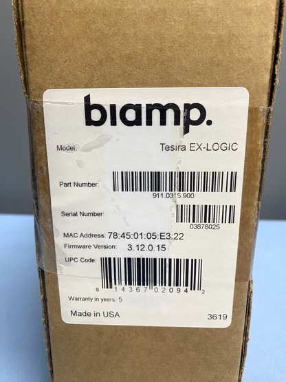 Biamp Tesira EX-LOGIC Controller Half-Rack Logic Box 911.0315.900 – LPAV