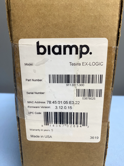 Biamp Tesira EX-LOGIC Controller Half-Rack Logic Box 911.0315.900