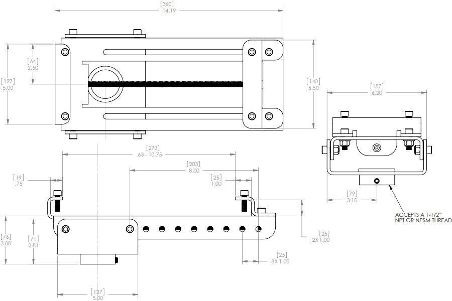 Chief CMA360 I-Beam Clamp TAA Compliant Black