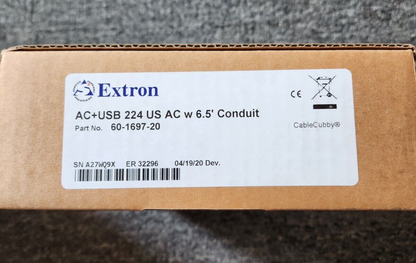 Extron AC+USB 224 US Conduit  Module Cable Cubby Series 2 60-1697-20 NEW