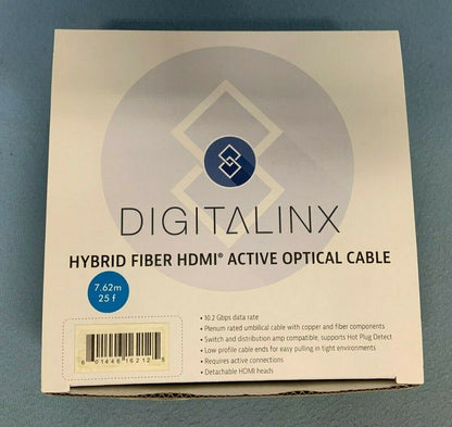 DigitaLinx DL-HFC-025F | 25ft Fiber HDMI Active Optical Cable w/Detachable Heads
