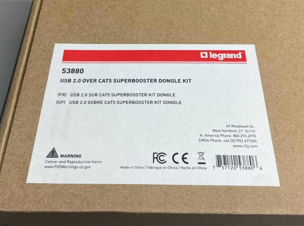 Legrand C2G 53880 USB 2.0 Over CAT5 Superbooster Dongle Kit