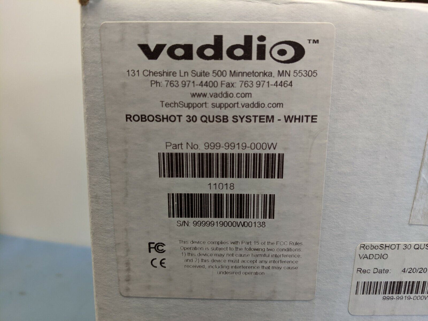 Vaddio RoboSHOT 30 QUSB System 999-9919-000W