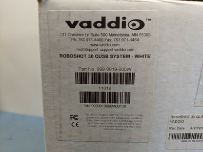 Vaddio RoboSHOT 30 QUSB System 999-9919-000W