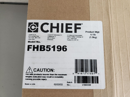 Chief FHB5196 Universal Flat Panel Mount Hardware Kit NEW