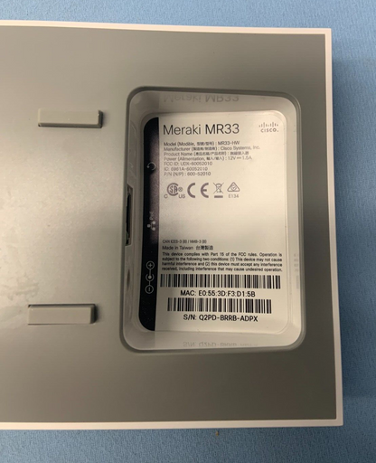 Cisco Meraki MR33-HW MR Series MR33 Cloud Managed Dual-Band Access Point