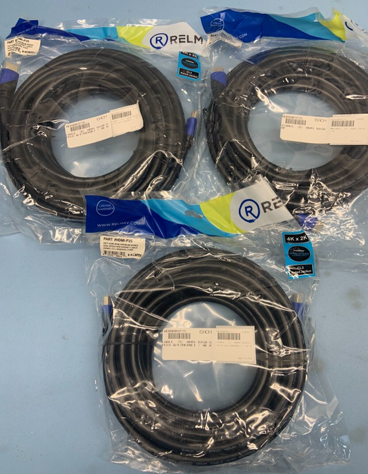 Herman Pro AV 25' Premium Series High Speed HDMI w/ Ethernet HERHDMIP25 Lot of 3